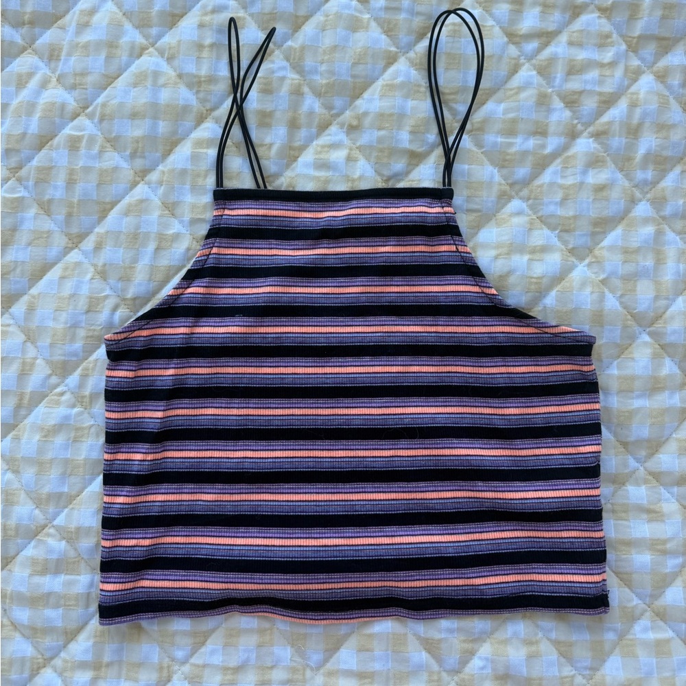 Wild Fable Orange and Purple Sleeveless Crop Tank Top Medium
